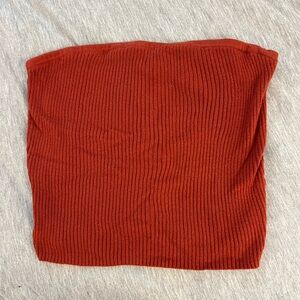 American Eagle Outfitters Red Ribbed Crop Top